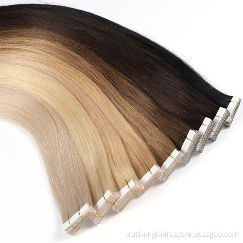613 blonde hair tape extensions russian human hair raw brazilian tape hair extension